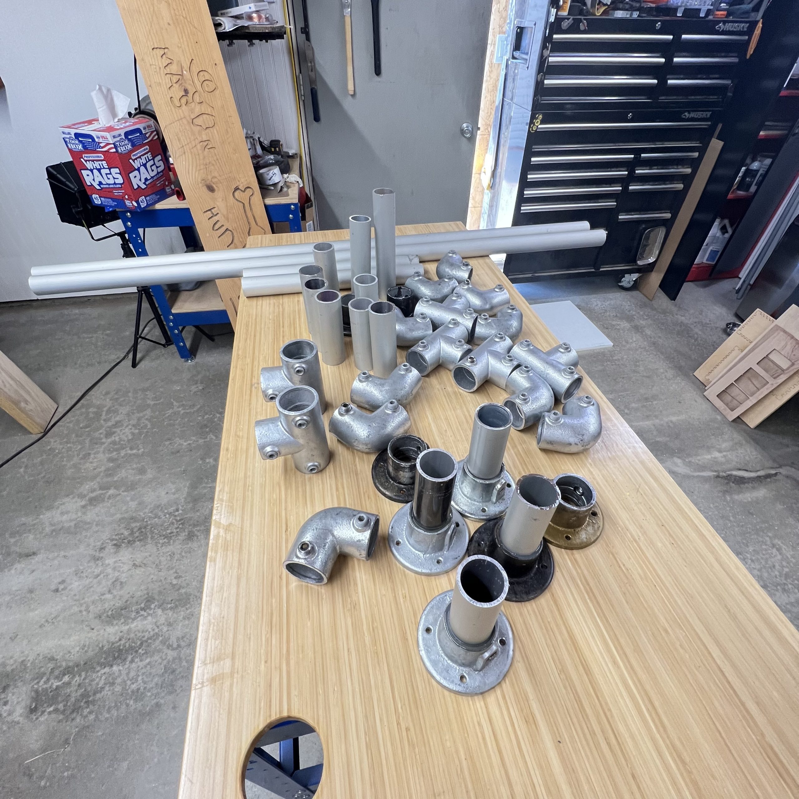 Industrial Pipe and Hickory Desk