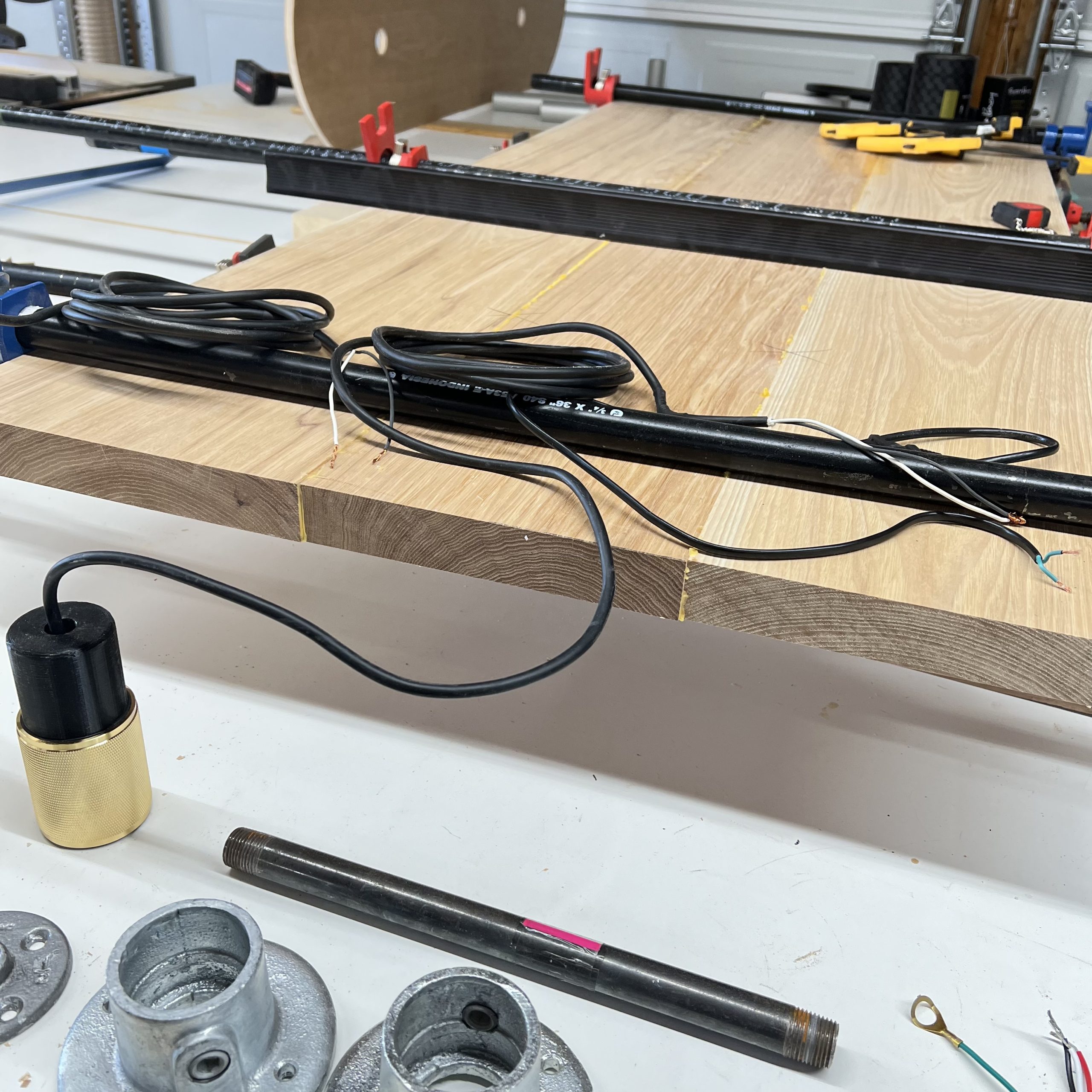 Industrial Pipe and Hickory Desk