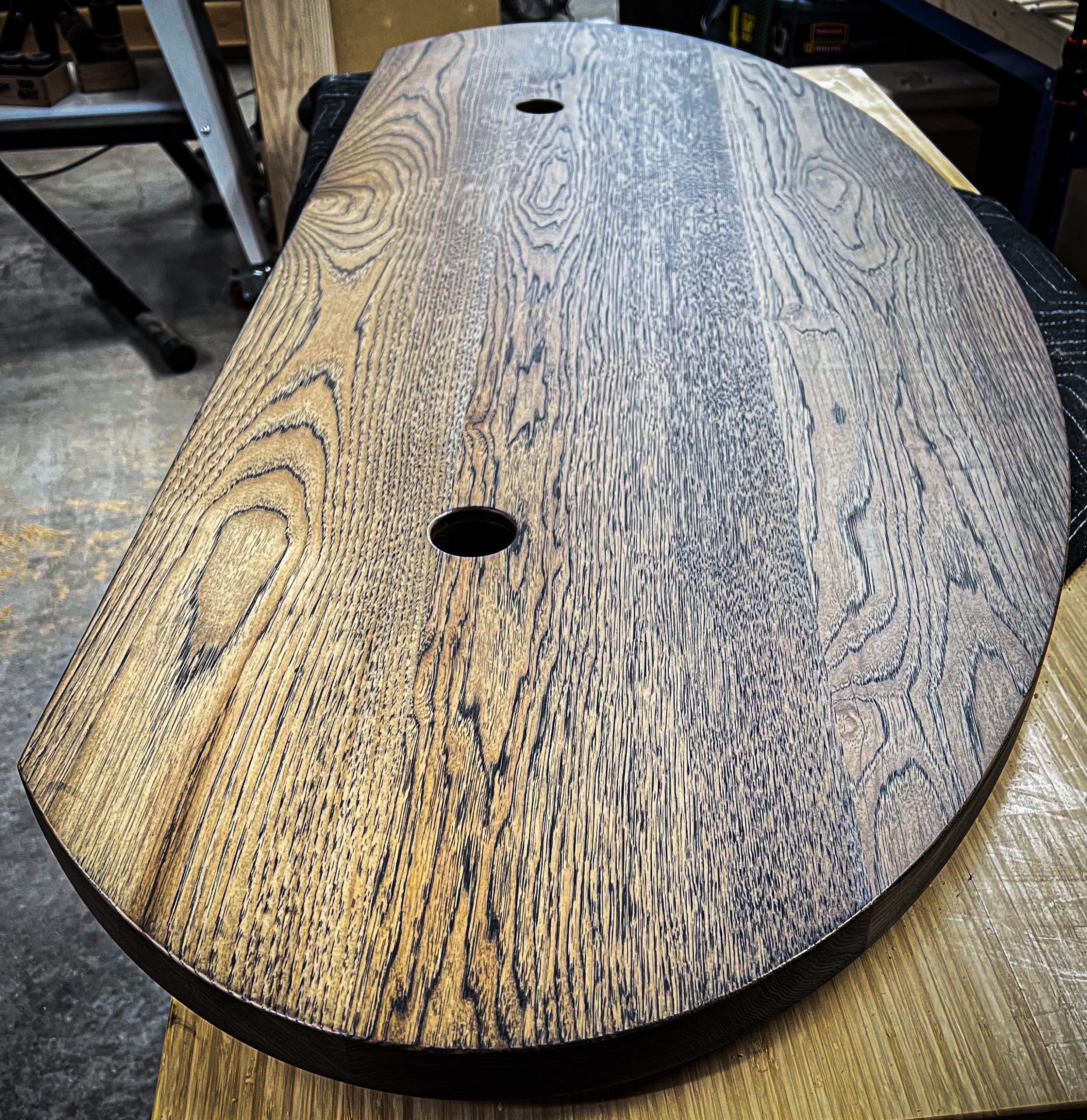 Industrial Pipe and Hickory Desk
