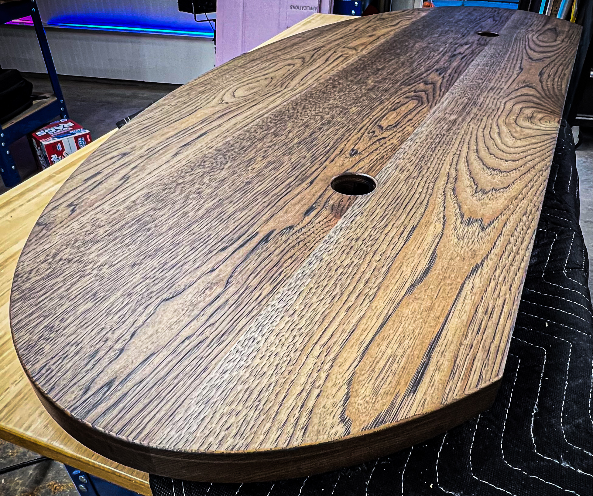 Industrial Pipe and Hickory Desk