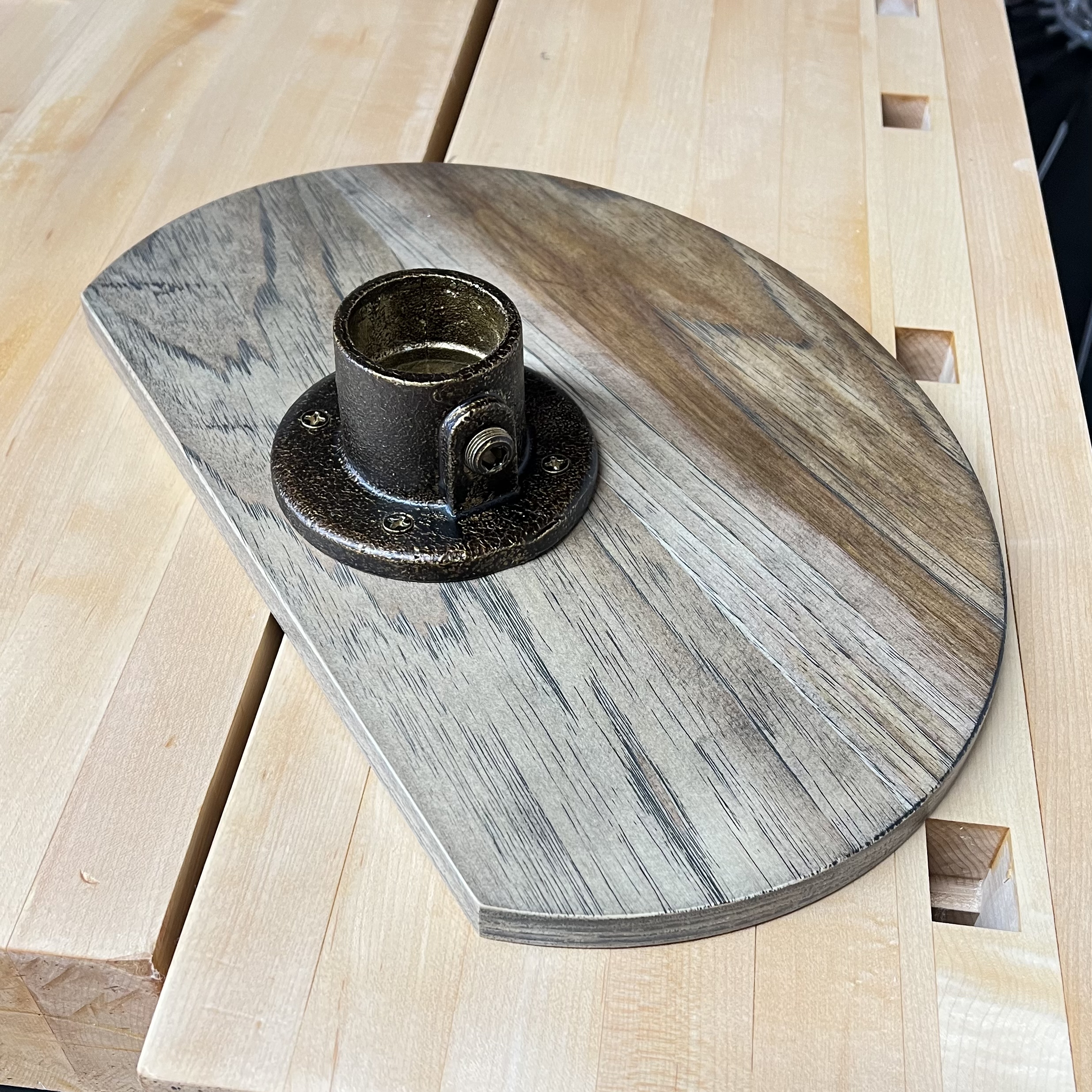 Industrial Pipe and Hickory Desk