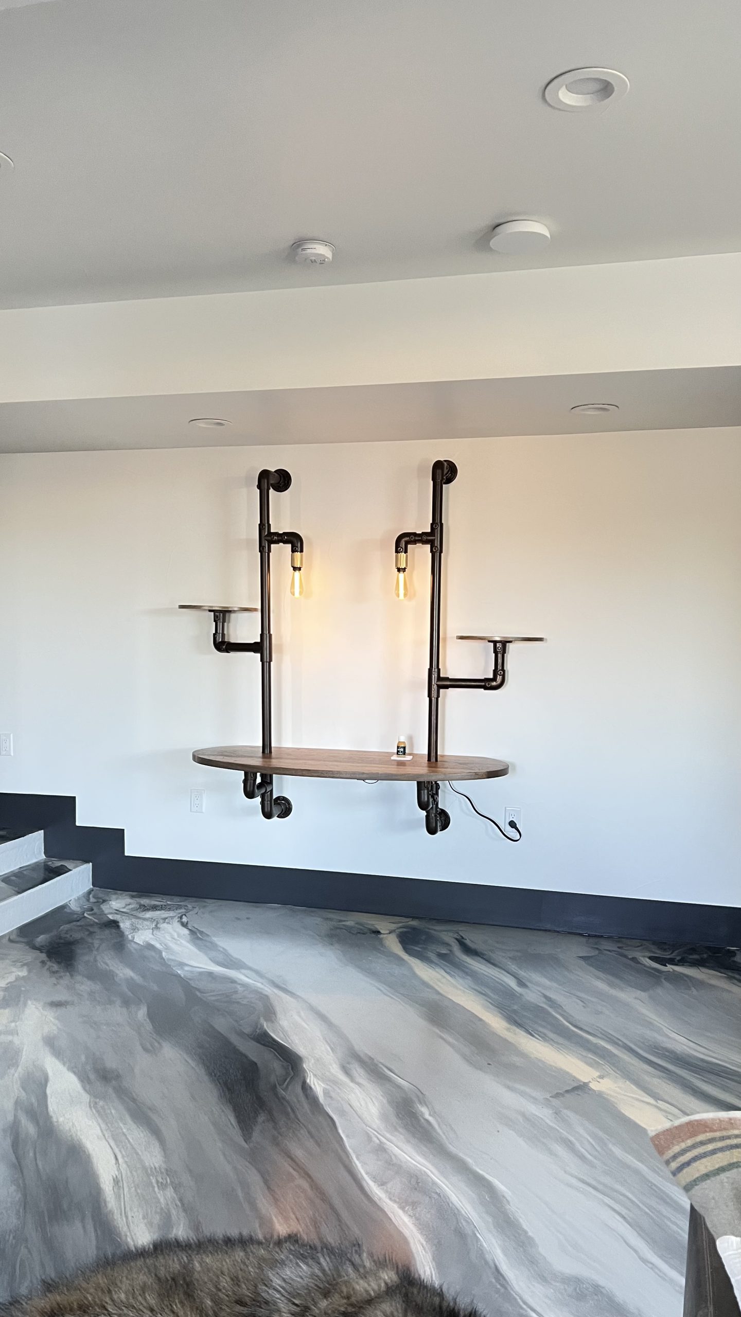 Industrial Pipe and Hickory Desk