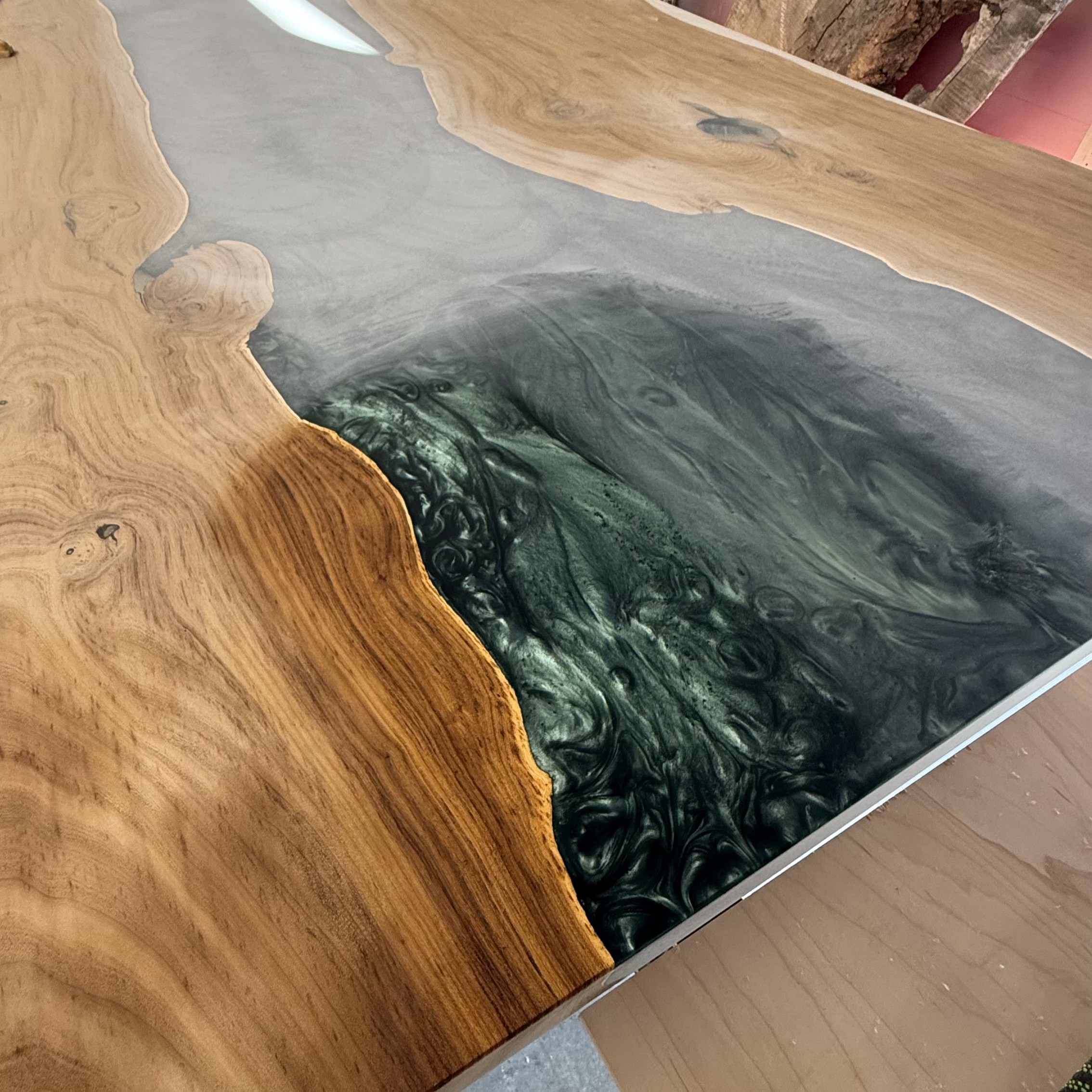 Emerald City Resin River Table