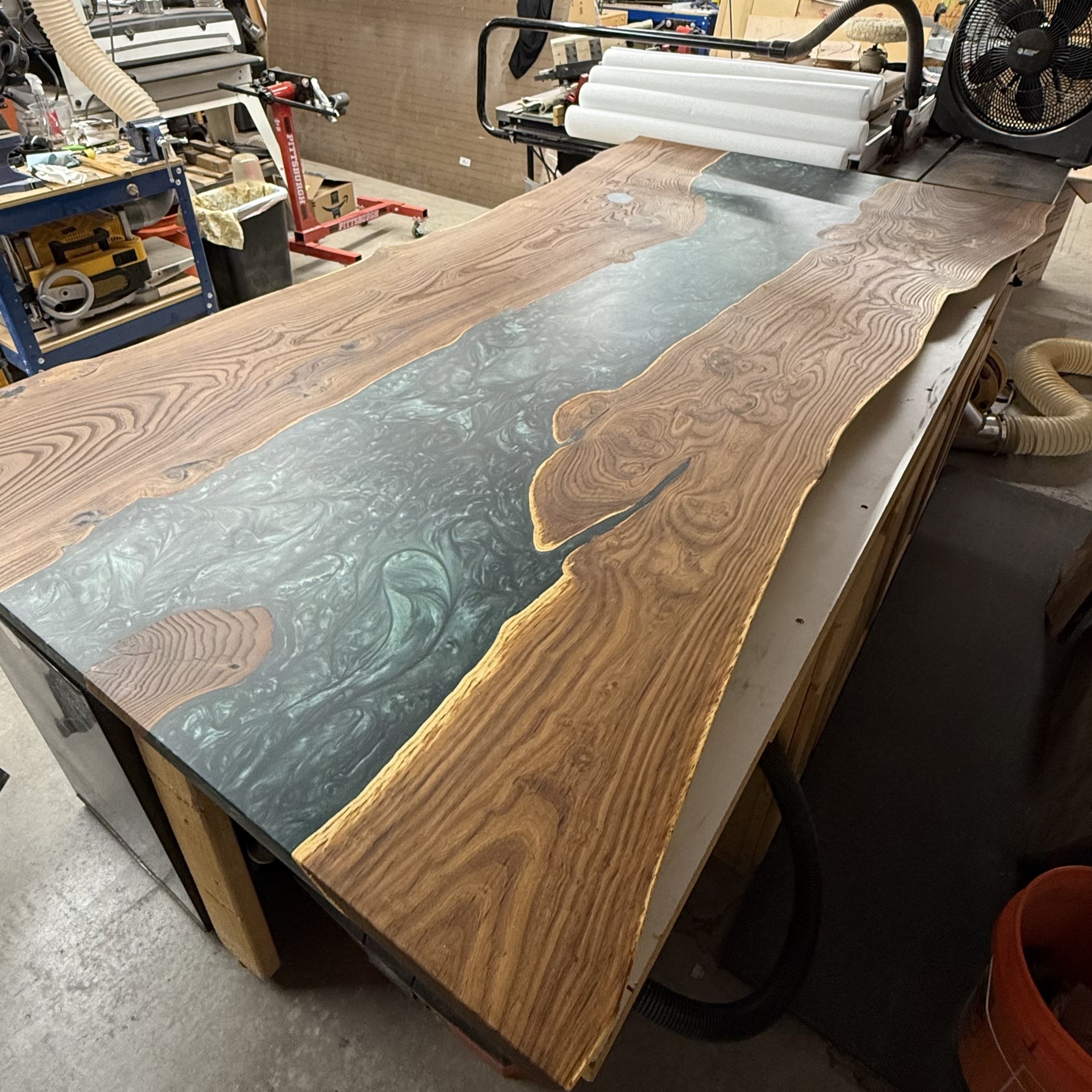 Emerald City Resin River Table
