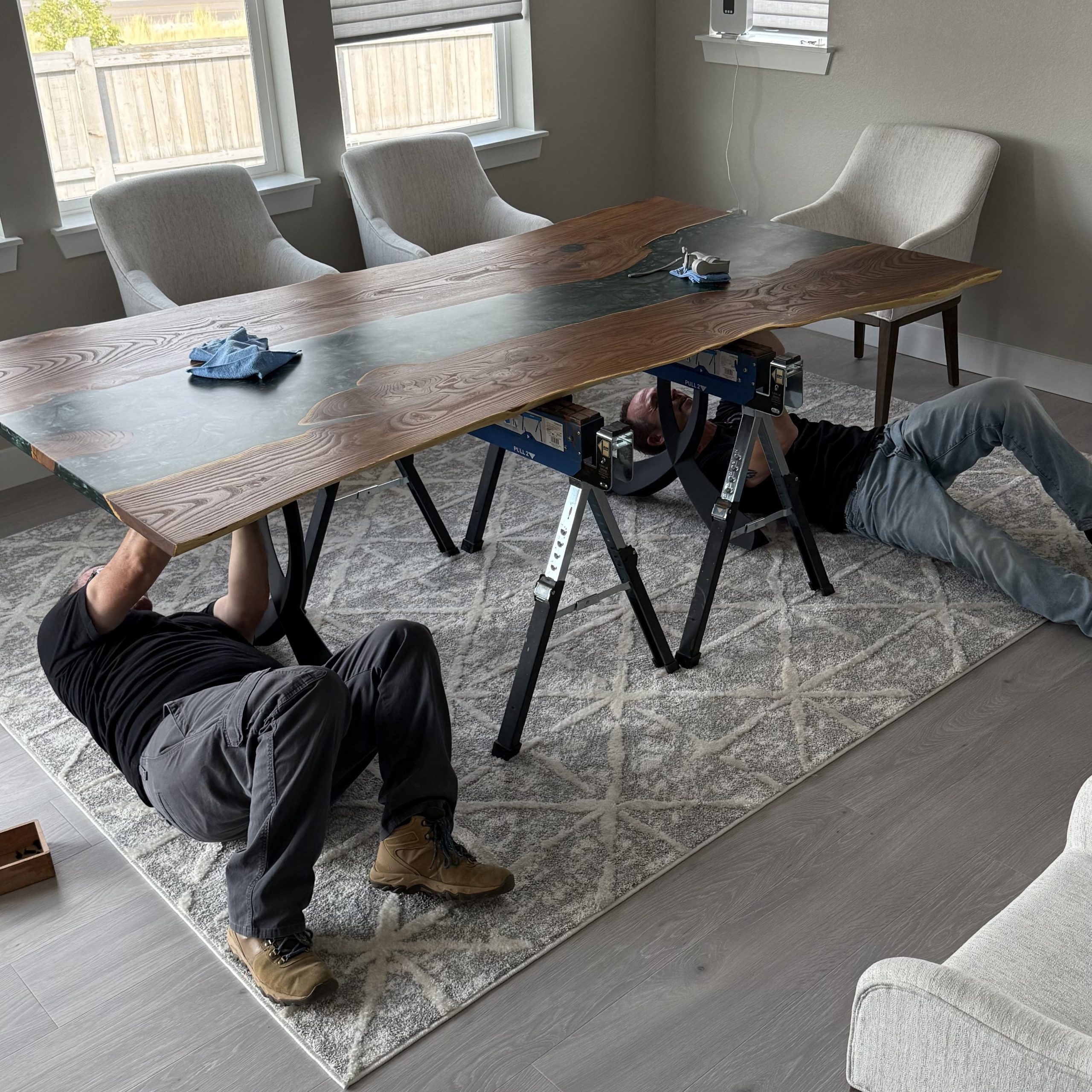 Emerald City Resin River Table