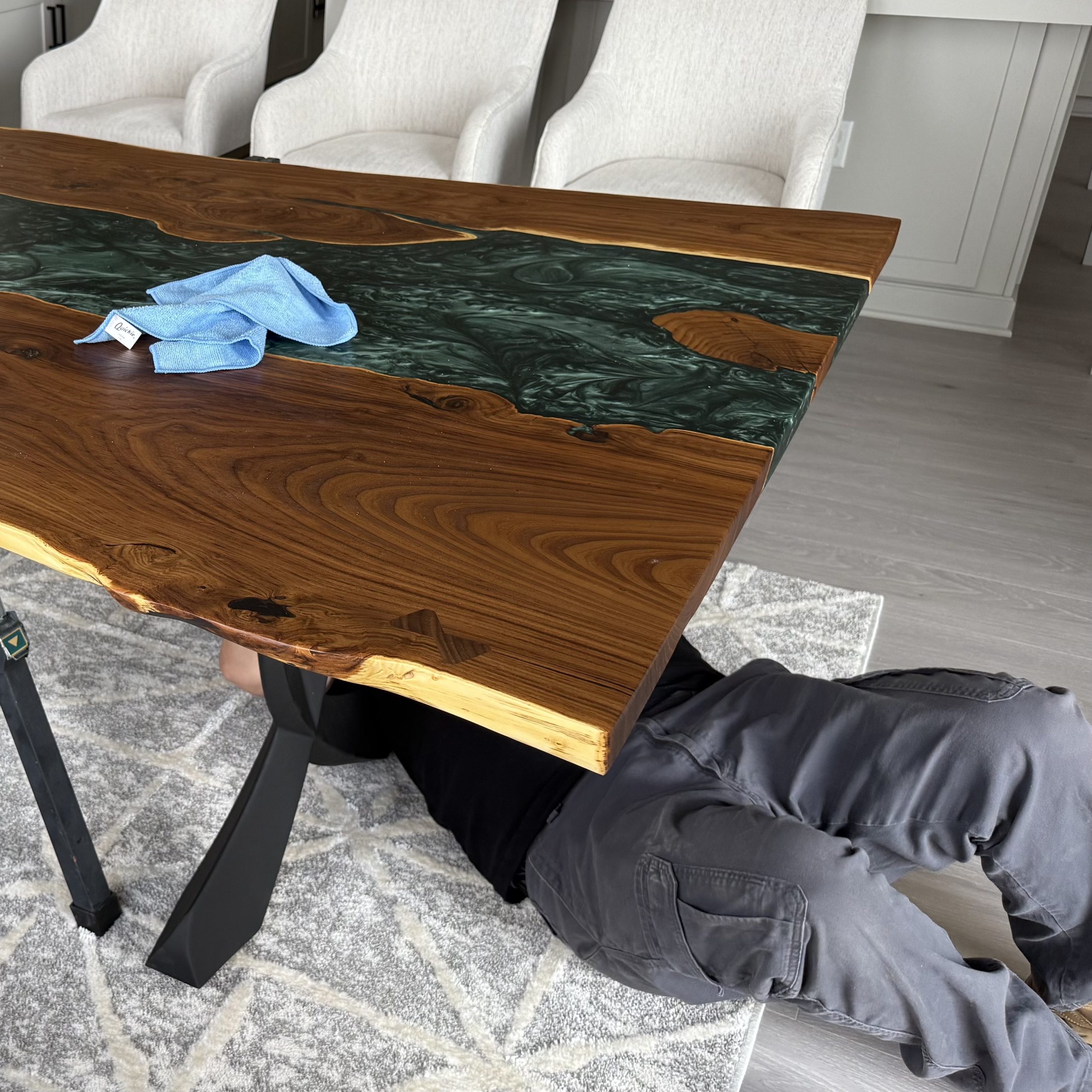 Emerald City Resin River Table