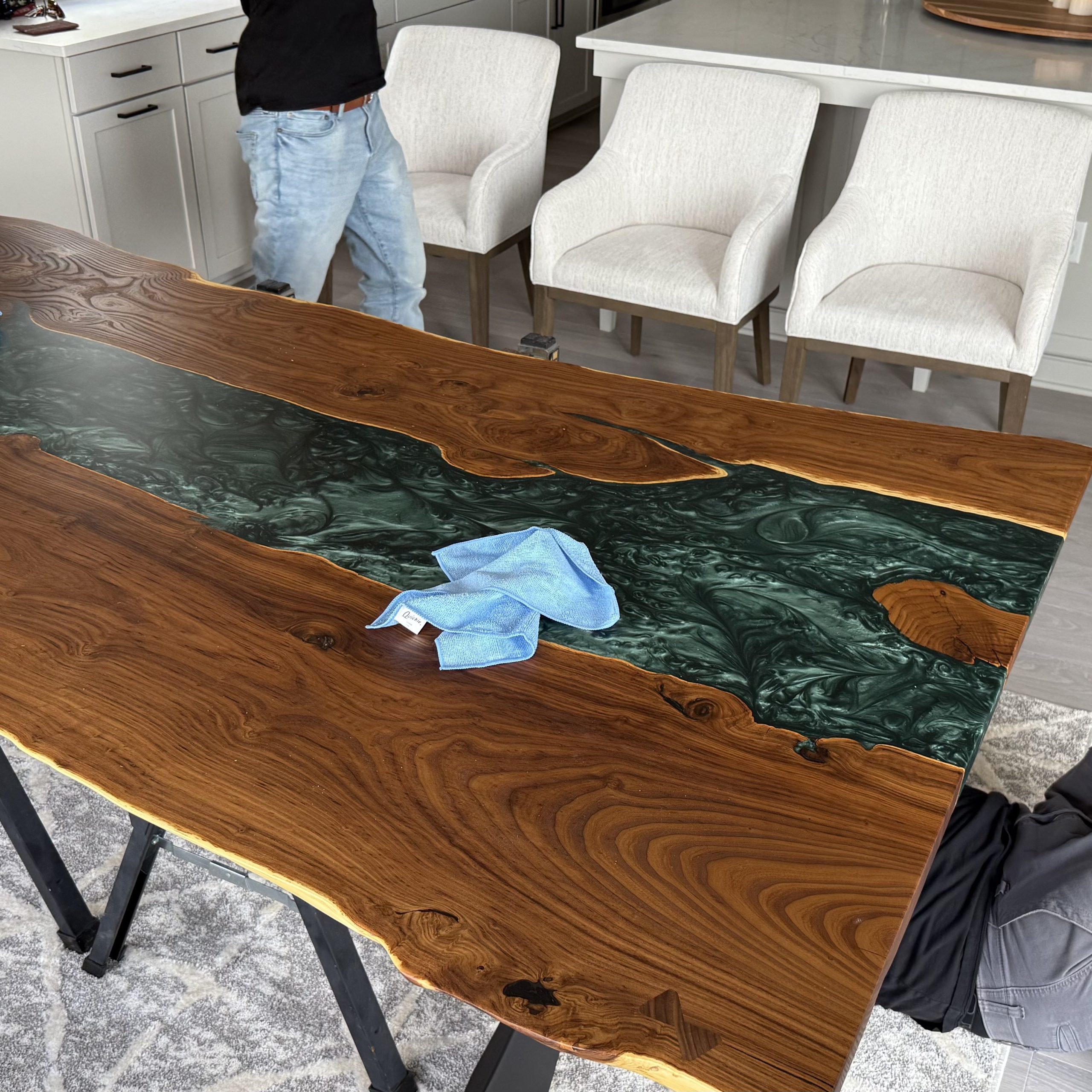 Emerald City Resin River Table