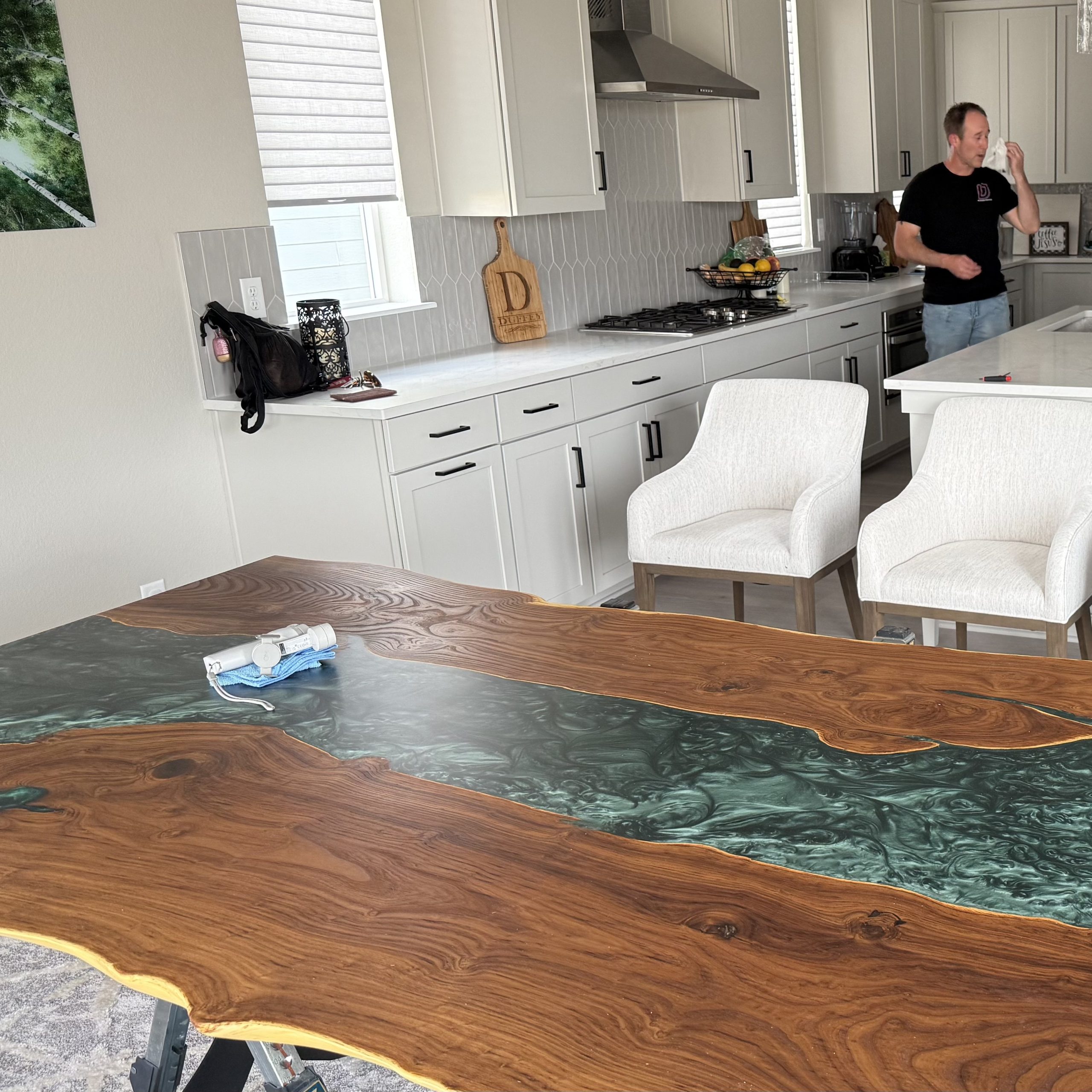 Emerald City Resin River Table