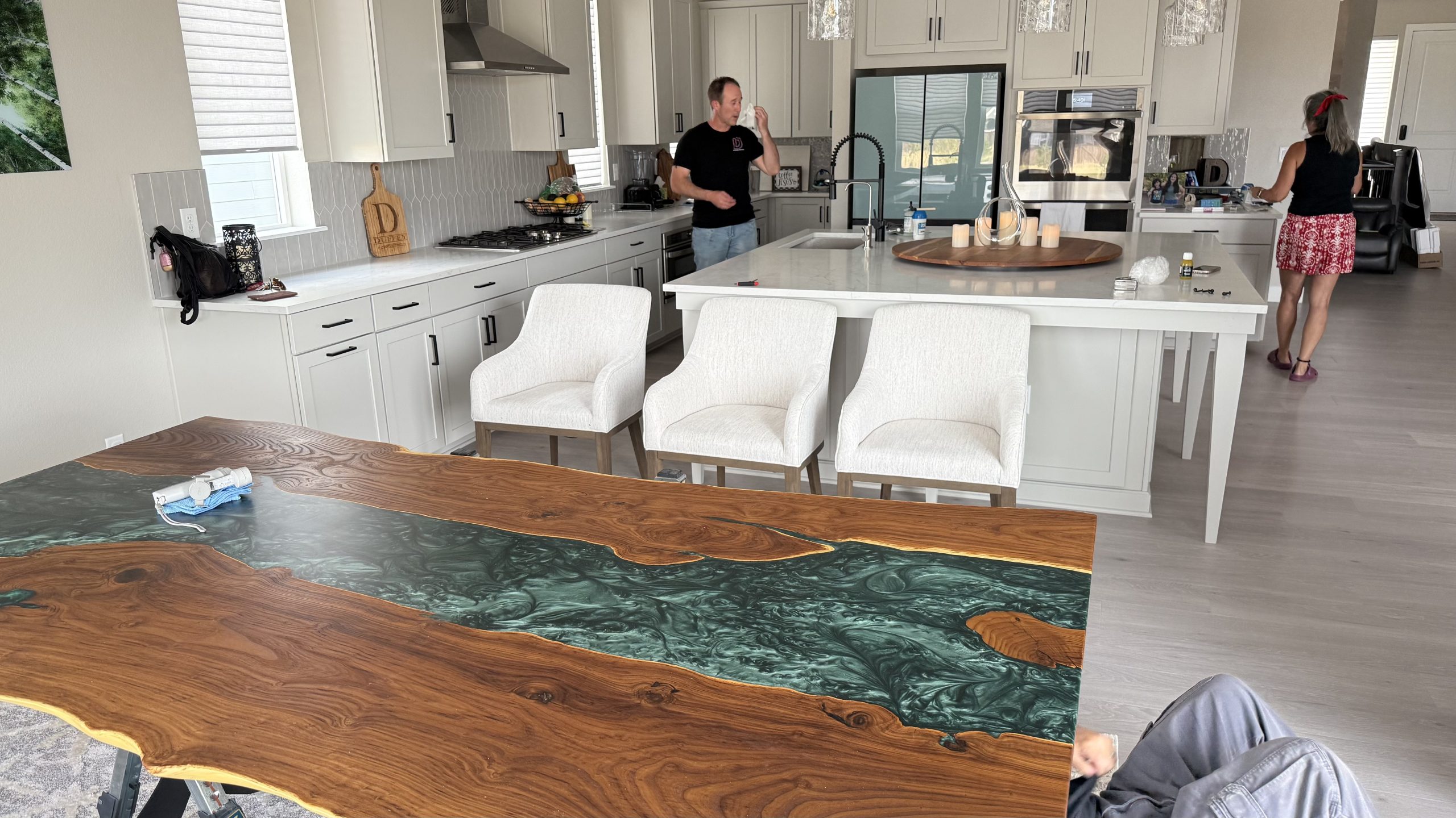 Emerald City Resin River Table