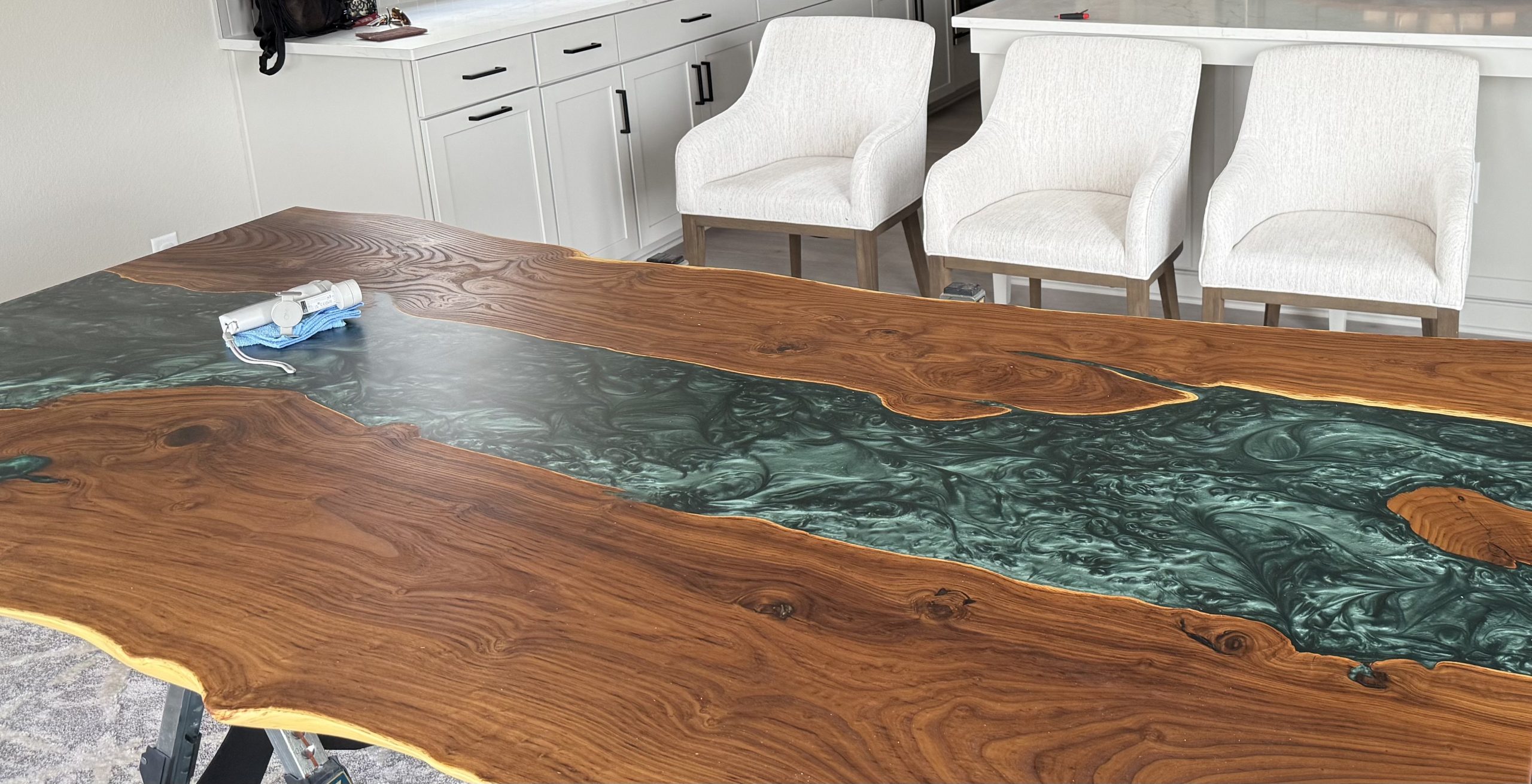 Emerald City Resin River Table